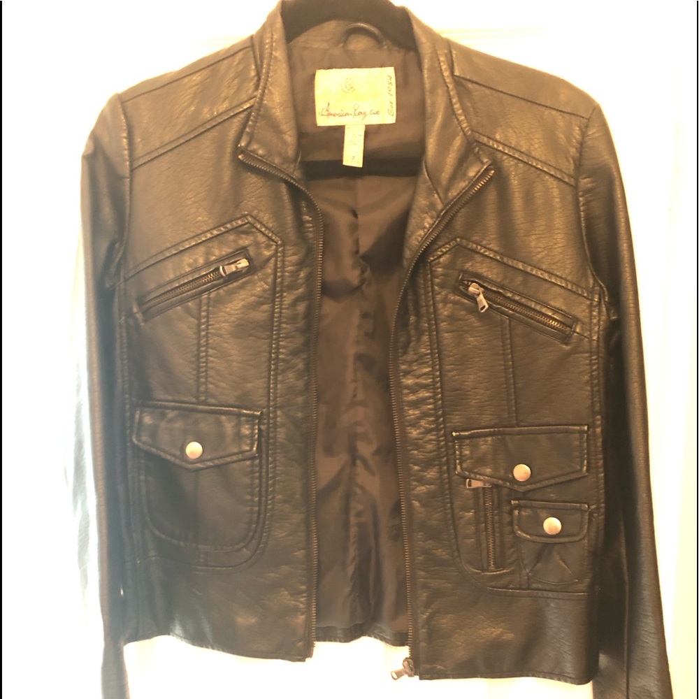 Black Leather Jacket - small